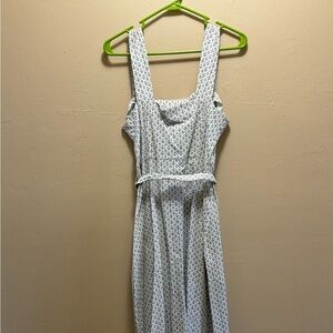 Size 8 blue and white with pockets summer dress